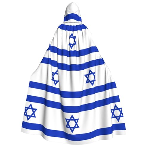 Cape à capuche drapeau israélien idéale pour vos soirées cosplay et fêtes de Noël
