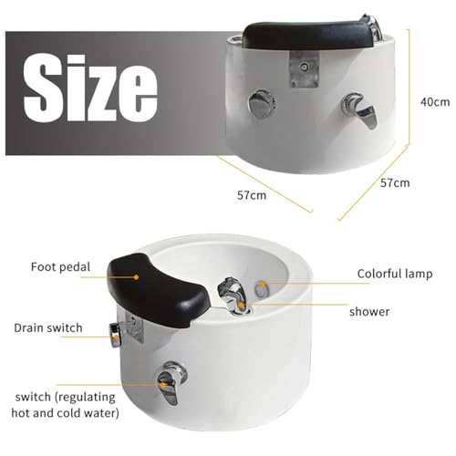 Bañera portátil para masaje de pies en acrílico con calor y luz colorida, para tratamientos caseros de spa y pedicura miniatura 4