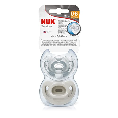 NUK Kit C/ 2 Chupetas Sensitive Soft Fashion 100% Silicone Neutral S1