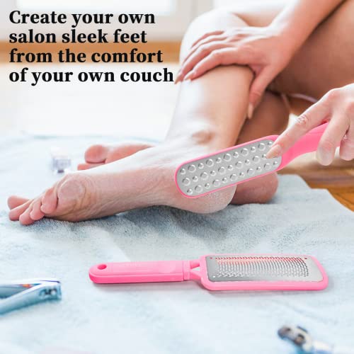 Gevoke Pedicure Tools Kit (2 Pcs) - Colossal Foot File & Dual Sided Callus Remover For Feet, Can Be Used On Both Dry & Wet Feet, Stainless Steel Foot Scrubber Dead Skin Remover,Heel Scraper For Feet #TOP4