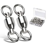 AMYSPORTS Ball Bearing Swivels Connector High Strength Stainless Steel Solid Welded Rings Barrel...