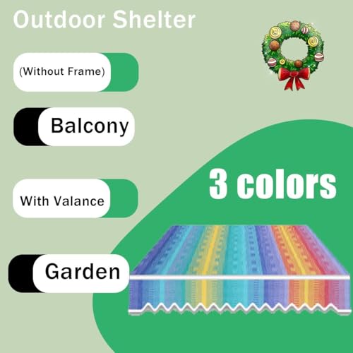 Cubierta para toldo sin marco con volantes resistente para sol de patio 4