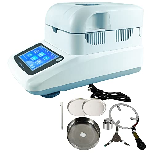 Ruishan 120Gx0.001G Halogen Heating Lab Moisture Analyzer For Rapid Moisture Test 0.01% Readability 180℃ Touch Screen Moisture Balances Compact Design 3 Drying Modes With Usb And Rs232 Ports 110V #TOP6