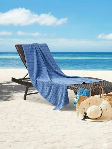 Image of NAUTICA Quick Dry Towel -1pc Bath Towel (ridgeport) | 500 GSM l 30 x 60 inch | Quick Dry Large Pool & Travel Towel | NAVYBLUE