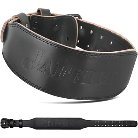 Jaffick Weight lifting Belt for 7MM Leather Pro Power Gym Belt Heavy Duty 4 Inch Wide Strong Stabilizing Back Support for Men Women Deadlifts Squats Powerlifting Strength Training Athletes Cover