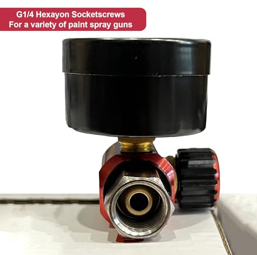 Image of DAXINYANG Spray Gun Regulator Valve with Gauge, Air Pressure Regulator 1 /4 NPT Airflow Control up to 180 PSI Air Compressor Regulator for Spray Gun Pneumatic Tools, Paint Sprayer
