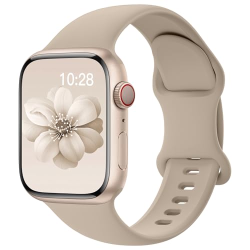 Image of Sport Silicone Band Compatible with Apple Watch Bands 40mm 38mm 41mm 44mm 45mm 42mm 49mm Women Men,Soft Wristband Waterproof Replacement Sport Strap for iWatch Bands Series 9 8 7 6 5 4 3 2 1 SE Ultra