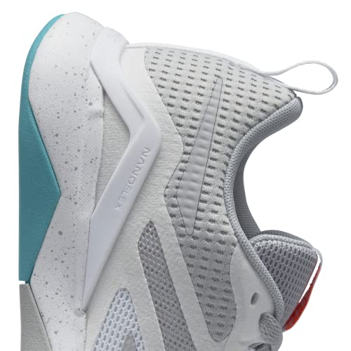 Reebok Nanoflex Tr V2 Cross Trainer Feminino, Cinza puro/branco/azul-petróleo clássico, 9