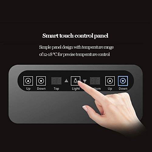 24 Flaschenkühler/Getränkekühler, unabhängige zweischichtige Temperaturregelung für Rot, Weiß, Champagner oder G-Vin - Schwarz, geräuscharm