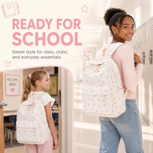 Image of BTOOP School Backpack for Teens Large Cute Bookbag Lightweight 15.6 inch Laptop Bag for Girls Women Casual High School College