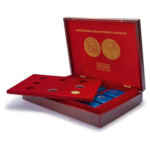 Estuche Leuchtturm Volterra Uno para 8 monedas de 100 euros literatura alemana oro