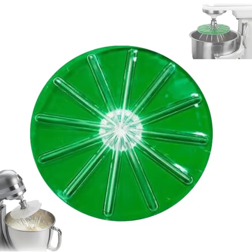 Stand Mixer Whisk Scraper - Anti-Splatter Baffle for 6-Wire Whisks, Fits 4.5qt & 5qt Tilt-Head Mixers, Bowl Wiper Attachment for Easy Cleaning (Green)