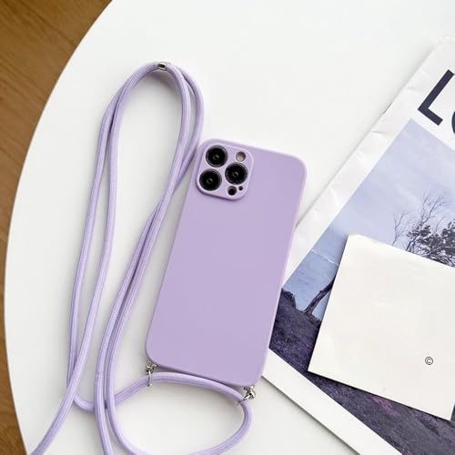 Collier collier violet et housse souple en silicone pour iPhone 13 12