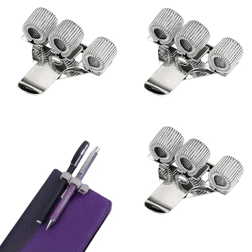 VTYTZZ 3 Pièces Porte-Stylos En Métal,Avec Ressorts Rélescopiques,Support En Métal Triple Avec Clip De Poche,Porte Stylo Infirmiere,Porte Stylo,Adaptés Aux Médecins Et Aux Uniformes Des Infirmières