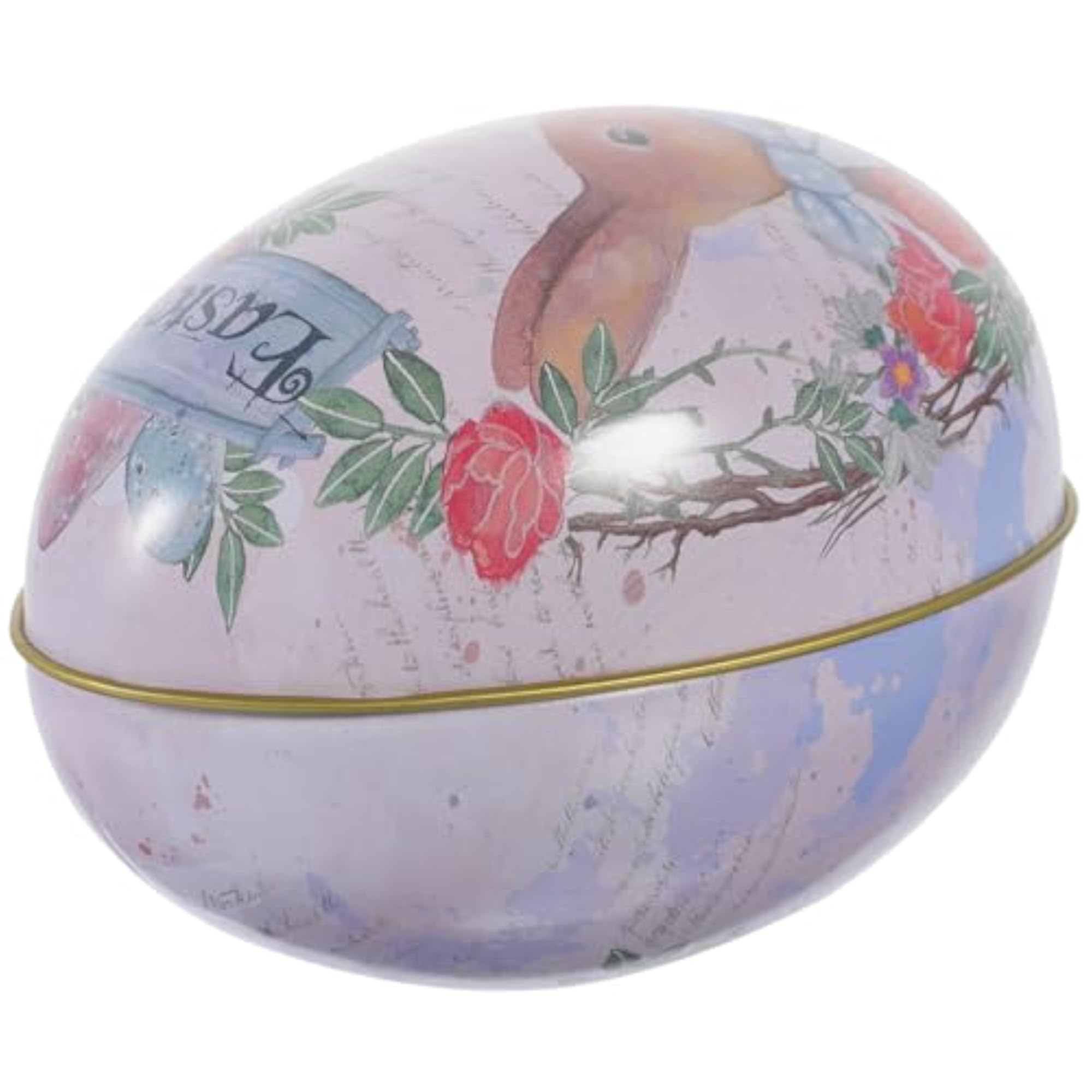 Large Easter Tinplate Candy Box, Egg Shaped Container