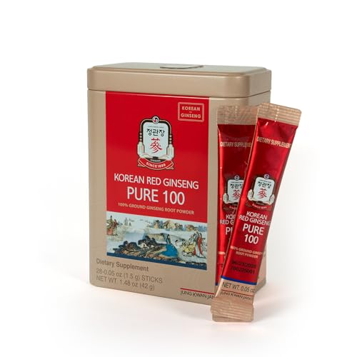 JungKwanJang Pure 100 Korean Red Ginseng Extract Powder Sticks 28 Count