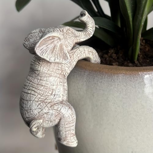 Kudriod Elephant Planter Hugger Figurine -Resin Hanging...