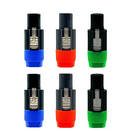 Conector Speakon 4 polos macho, pack x6 miniatura 1
