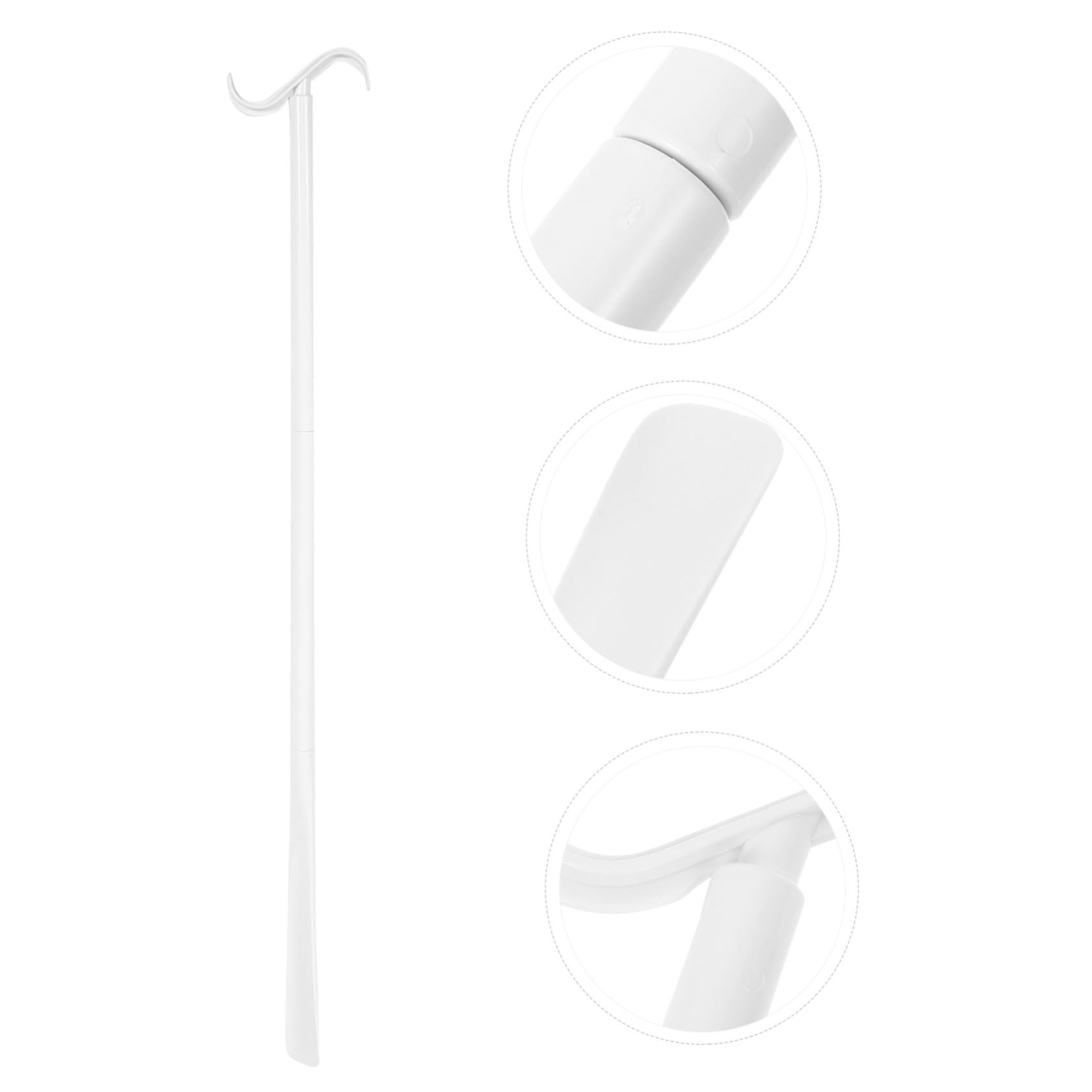 COLLBATH Dressing and Sock Wearer Sock Aid Device Handled Shoe Horn Elderly Shoe Horn Slip-on Shoe Helper Dressing Stick for Elderly Shoe Stick Helper Pregnant Shoe Horn Socks White Abs