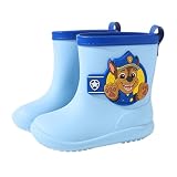 [Paw Patrol] パウパトロール レインブーツ キッズ 子供用 男の子 女の子 長靴 防水 軽量 滑り止め 通園 通学 雨具 小学生 キャラクター プレゼント (タイプ2-ブルー, 日本の靴のサイズ寸法, キッズ, 数値, 19.0 cm)