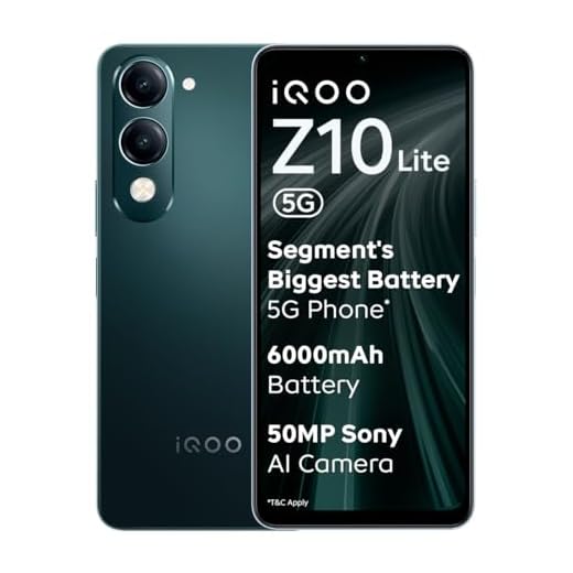 iQOO Z10 Lite 5G (Cyber Green, 6GB RAM, 128GB Storage) | 6000 mAh Battery | Dimensity 6300 5G Processor with 433K+* AnTuTu Score | IP64 Rated & Military Grade Shock-Resistance*