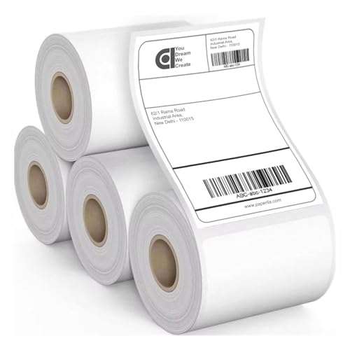 Image of COI 70gsm Thermal Label Printer Paper | Ideal for Shipping, Parcel, Barcode, and Address Labels - 400 Labels per Roll (4 inch x 6 inch Pack of 4)