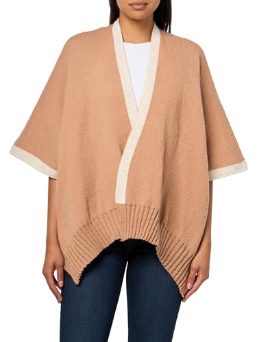 Mud Pie Women's Bringham Reversible Poncho, Tan