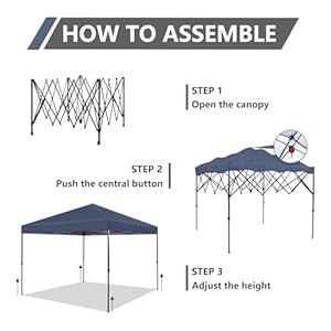 Fab based 10×10 pop up canopy tent instant shade canopy tent adjustable height with wheeled carry bag for outdoor events parties and picnicsblue  urban country home decor