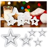 Moldes de fundición de silicona para Navidad, 5 moldes de silicona para fundición, moldes de yeso para verter, ideales para decoración navideña, pasteles y chocolate, 13 x 13 x 2,4 cm