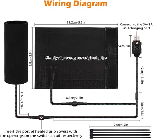 Fundas de agarre térmico para motocicleta de 12V impermeables IP67 TECTICO 5