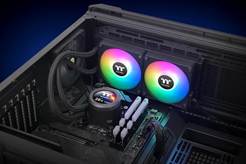 Image of Thermaltake TH240 V2 Ultra EX ARGB AIO CPU Cooler /Water Block 2.1 inch LCD /Fan 120 * 2 /Magnetic Quick Connection /MB ARGB Sync Control /LCD Software Control /CL-W414-PL12SW-A