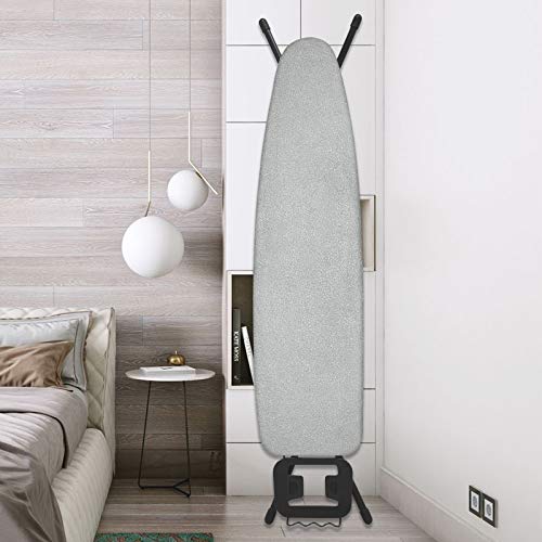 Seiritex Ironing Board Cover and Pad with Elastic Edge Scorch and Stain Resistant Silicone Thick Padding 15\" x 54\" Ironing Board Covers with 1 Pop-up Laundry Basket and 1 Protective Scorch Mesh Cloth