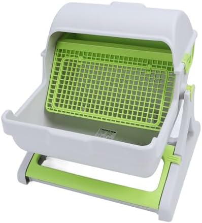 Caja de arena verde grande de autolimpieza, semiautomática, estilo moderno, fácil montaje, plástico PP, dueño de gatos, hogares grandes para gatos