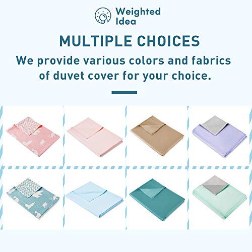 Weighted Idea Bamboo Weighted Blanket Cool Removable Duvet Cover 60''x80'' (100% Natural Bamboo, Sea Grass Blue)