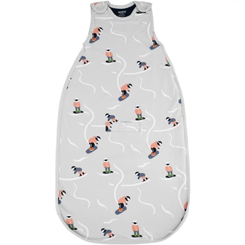 Image of Woolino Toddler Sleeping Sack, 4 Season, Merino Wool and Organic Cotton, Baby Sleep Bag, 2-4 Years, Snowboarder