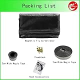 Magnetic Screen Door, 150x210cm, Heavy Duty Mesh Net for Patio and Sliding Doorways, Heavy Duty Retractable Mesh Net Closure, Black, Customizable - Image 7