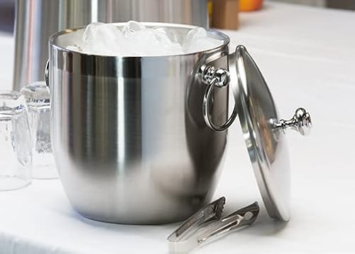 Service Ideas Ib3Bs Stainless Ice Bucket With Band, Double Wall, 3 Liter,Silver #TOP2