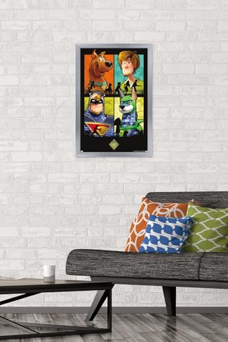 Poster mural Scooby-Doo idée cadeau anniversaire enfant version encadrée argent