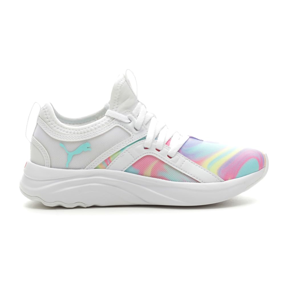 PUMA Kids Girls Softride Sophia Lace Up Sneakers Shoes Casual - Multi, White - Size 4.5 M