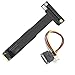 M.2 NGFF NVMe M Key to PCIE 3.0 4X Extension Cable Extender Riser Cable, Black, Straight to Right Angle, 90 Degree Cable, 180mm