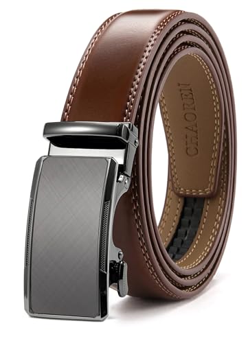 Image of CHAOREN Mens Dress Belt - Mens Ratchet Belt Leather for Dress Pant - Micro Adjustable Belts Fit Everywhere