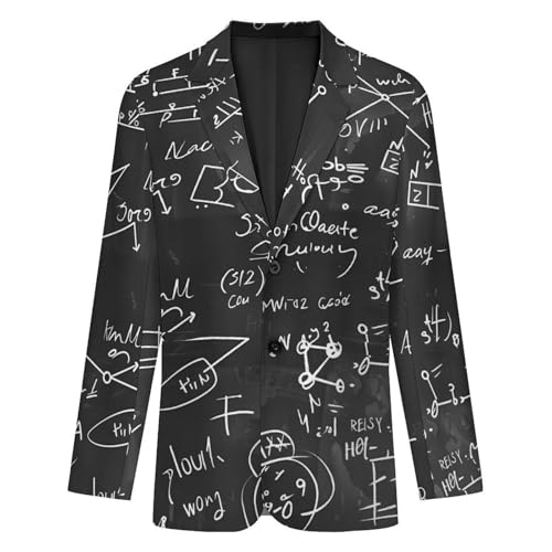Mathematical Algebra Equations Formulas Men's Suits Dress Business Formal Suit Print Jackets Coat For Wedding Party4