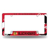 Rico Industries NHL Hockey Chicago Blackhawks Wave 12" x 6" Chrome All Over Automotive License Plate Frame for Car/Truck/SUV