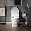 U1405[WOODBRIDGE One Piece, 1.28 GPF Dual, Chair Height, Water Sensed, 1000 Gram MaP Flushing Score Toilet With Matte Black Button T0001-MB, White (2 -Pack)-WOODBRIDGE