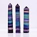 Besthk Large Size 5-7' Terminated Fluorite Healing Crystal Point Faceted Prism Wand Carved Reiki Stone Figurine