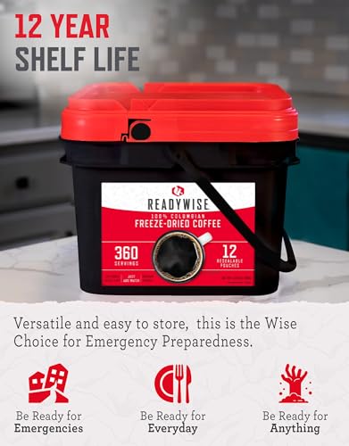 Image of READYWISE Emergency Food Survival Supply Coffee Bucket, 360 Servings