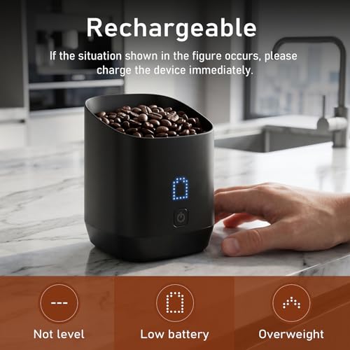 Image of Subscale Digital Dosing Cup with LED Display, 0.1g High Precision Expresso Coffee Scale, Rechargeable Coffee Bean Measurer, Touch Sensitive Brewing Espresso Accessories - Ideal for Coffee Lover Gifts
