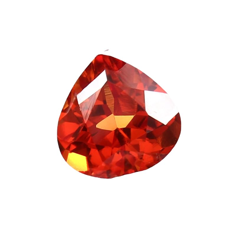 Saphir naturel Fanta Orange 10x10mm, gemme cœur d'exception pour joaillerie
