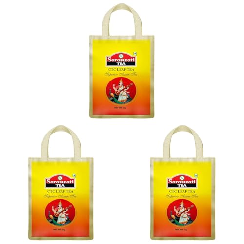 Image of Saraswati Tea 1 Kg | Chai Patti | Black CTC | Loose Black Tea | 1Kg Chaipatti (Pack of 3)