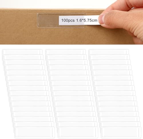 Classicseali 50x Visitenkartentaschen Selbstklebend - 7,6x10,2cm Transparent Wasserdicht